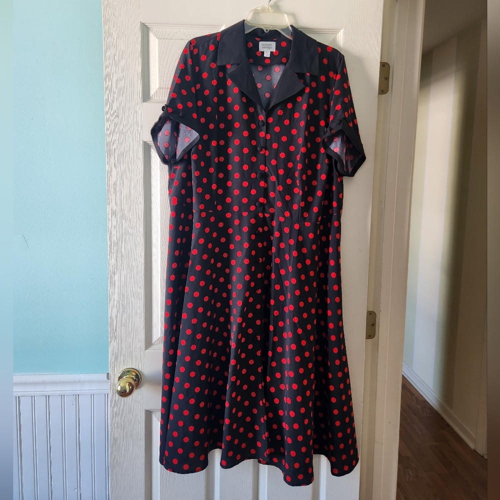 Polka Dot Dress with Collar Unique